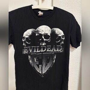 Evil Dead Black Graphic T-Shirt small skulls